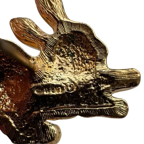 Vintage Avon Gold Tone with Rhinestones Bunny Brooch - Picture 5 of 7